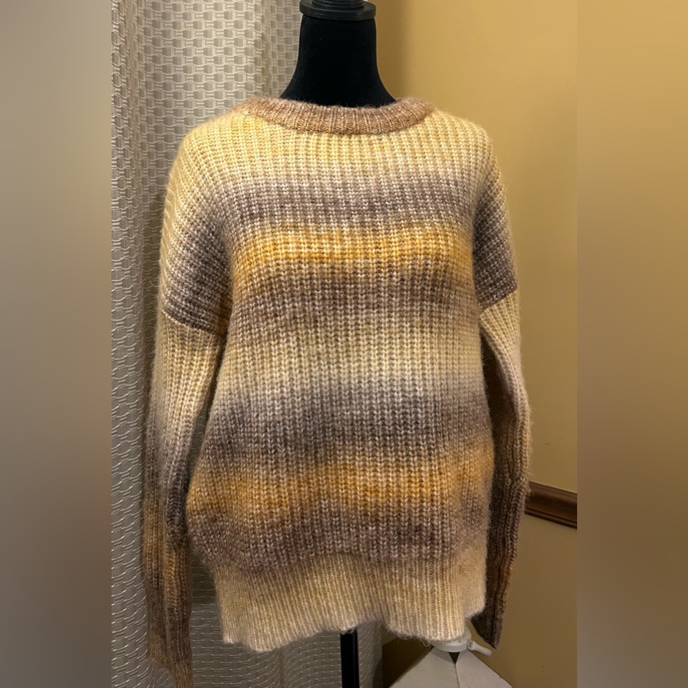 Rachel Zoe Striped Brown and Yellow Women's Sweater - Picture 1 of 6